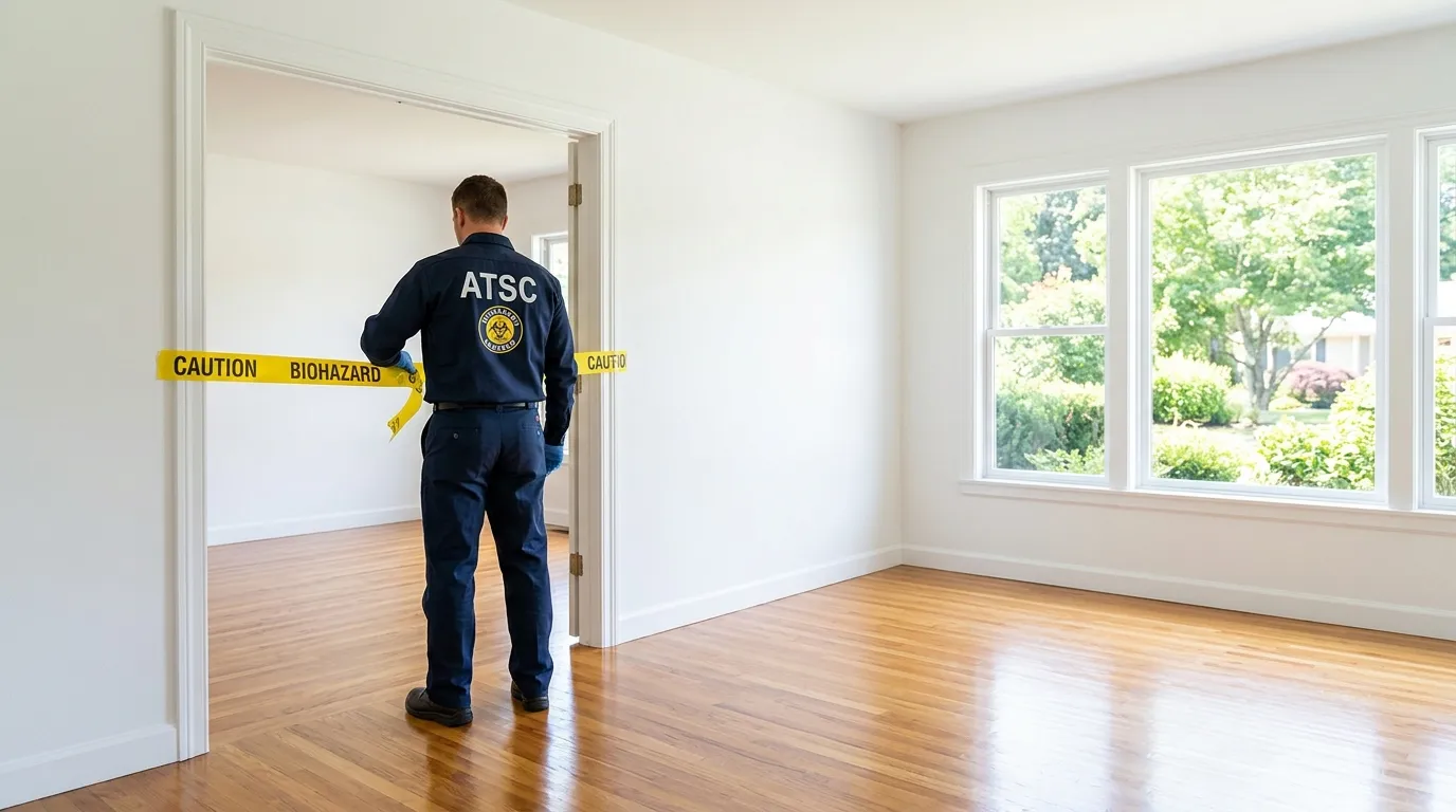 Certified biohazard cleanup crew performing Trauma Scene Cleanup in Schertz